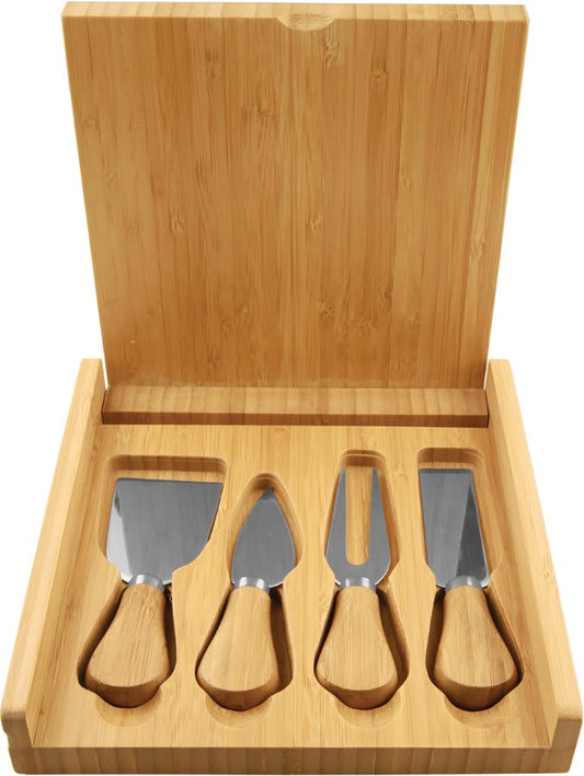 Personalized Bamboo Cheese Set with 4 Tools