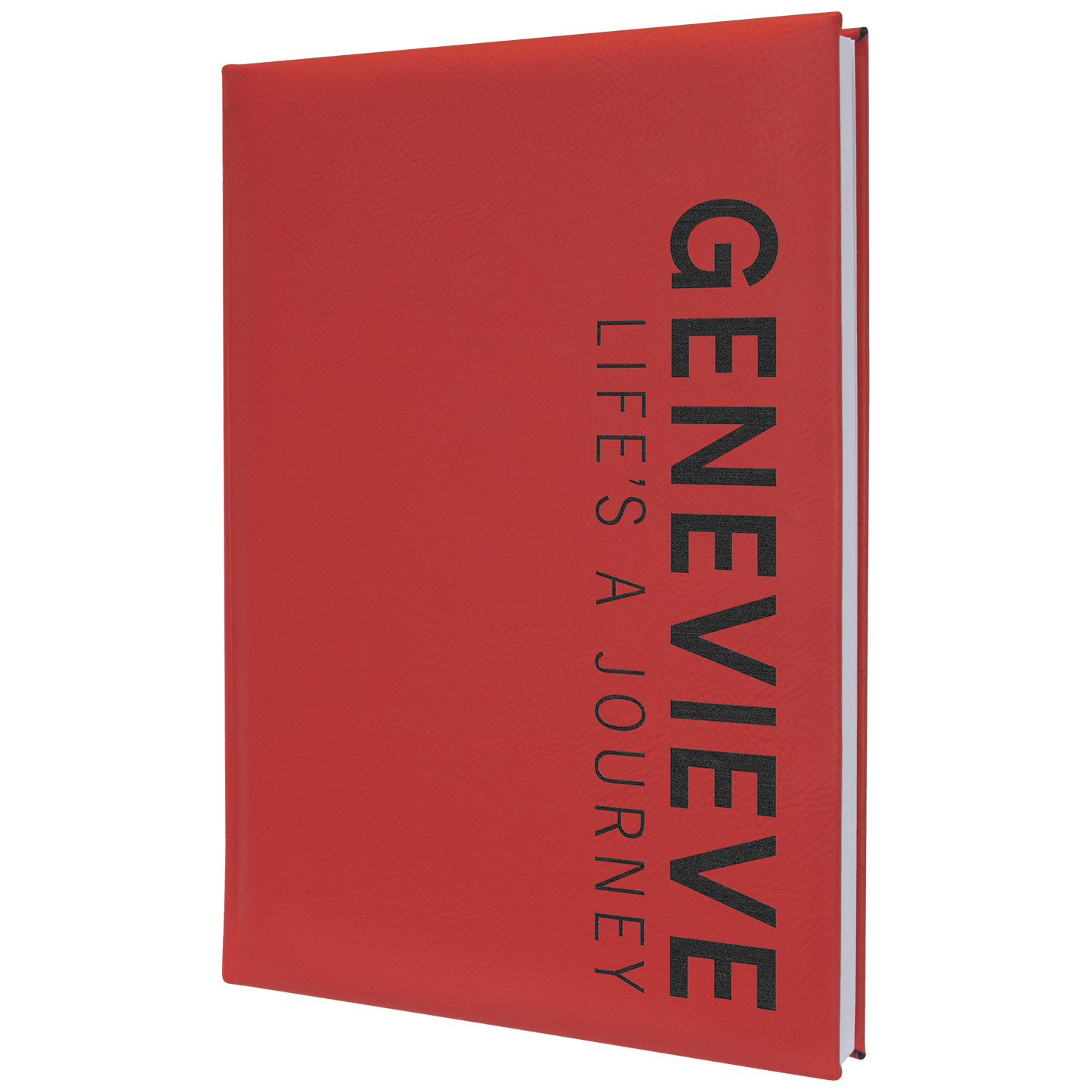 Personalized Red Leatherette Journal - Leatherette