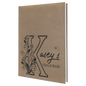 Personalized Light Brown Leatherette Sketch Book with White Unlined Paper - Leatherette