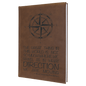 Personalized Dark Brown Leatherette Sketch Book with White Unlined Paper - Leatherette