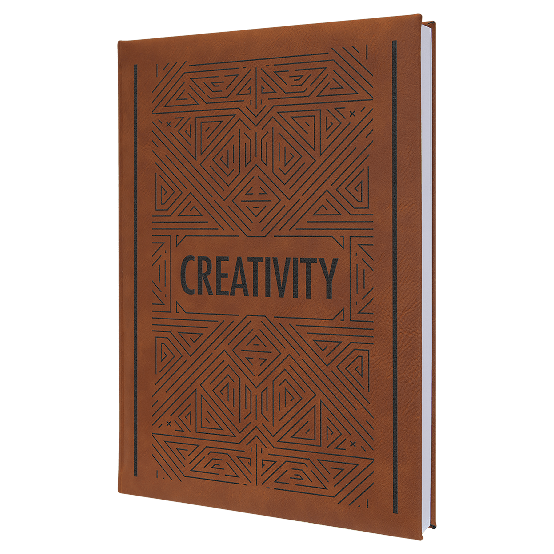 Personalized Rawhide Leatherette Sketch Book with White Unlined Paper - Leatherette