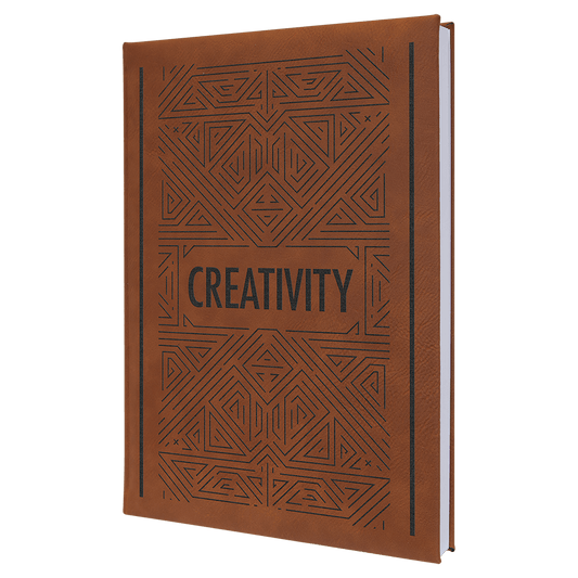 Personalized Rawhide Leatherette Sketch Book with White Unlined Paper - Leatherette