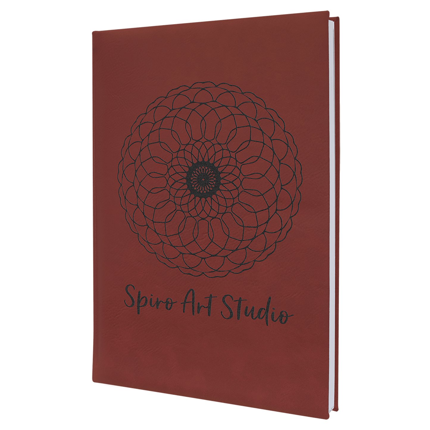 Personalized Rose Leatherette Sketch Book with White Unlined Paper - Leatherette