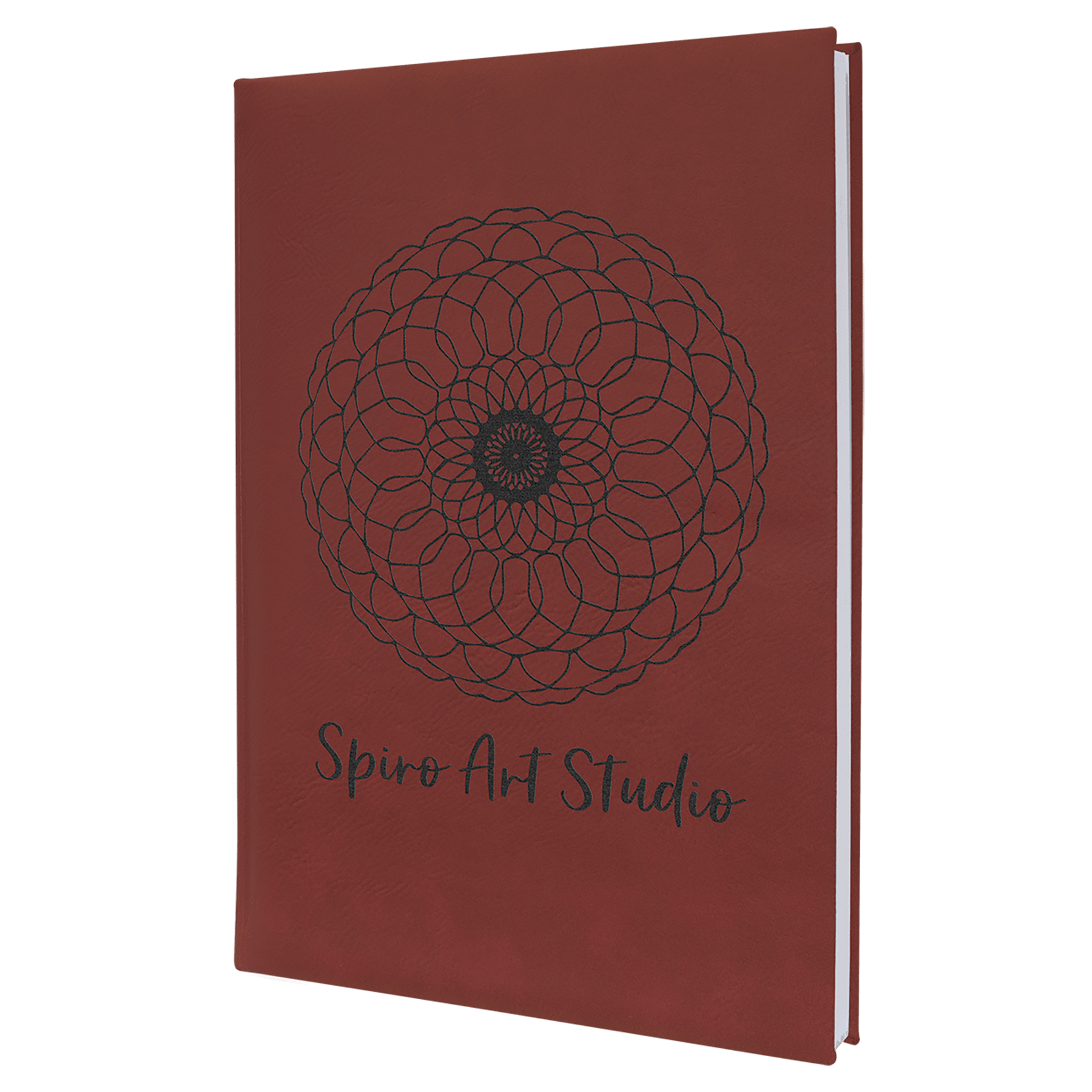Personalized Rose Leatherette Sketch Book with White Unlined Paper - Leatherette