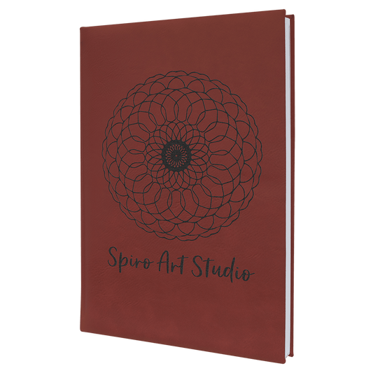 Personalized Rose Leatherette Sketch Book with White Unlined Paper - Leatherette
