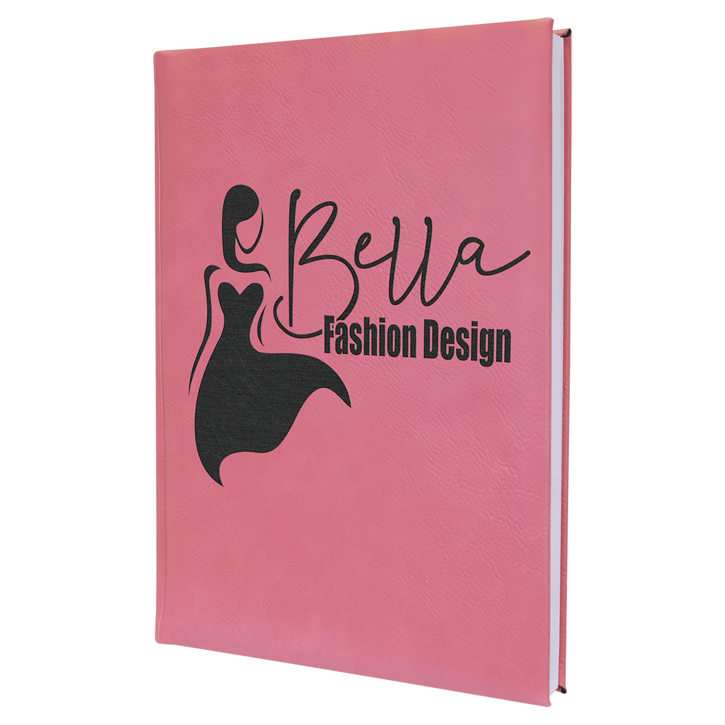 Personalized Pink Leatherette Sketch Book with White Unlined Paper - Leatherette