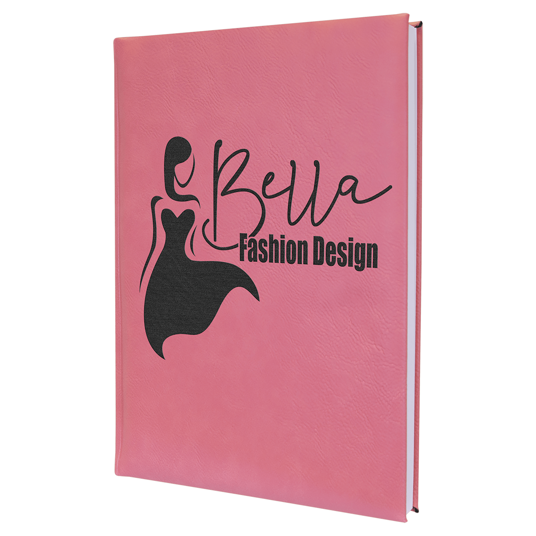 Personalized Pink Leatherette Sketch Book with White Unlined Paper - Leatherette