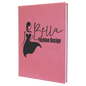 Personalized Pink Leatherette Sketch Book with White Unlined Paper - Leatherette