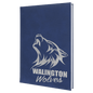 Personalized Blue/Silver Leatherette Sketch Book with White Unlined Paper - Leatherette