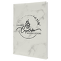 Personalized White Marble Leatherette Sketch Book with White Unlined Paper - Leatherette