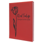 Personalized Red Leatherette Sketch Book with White Unlined Paper - Leatherette