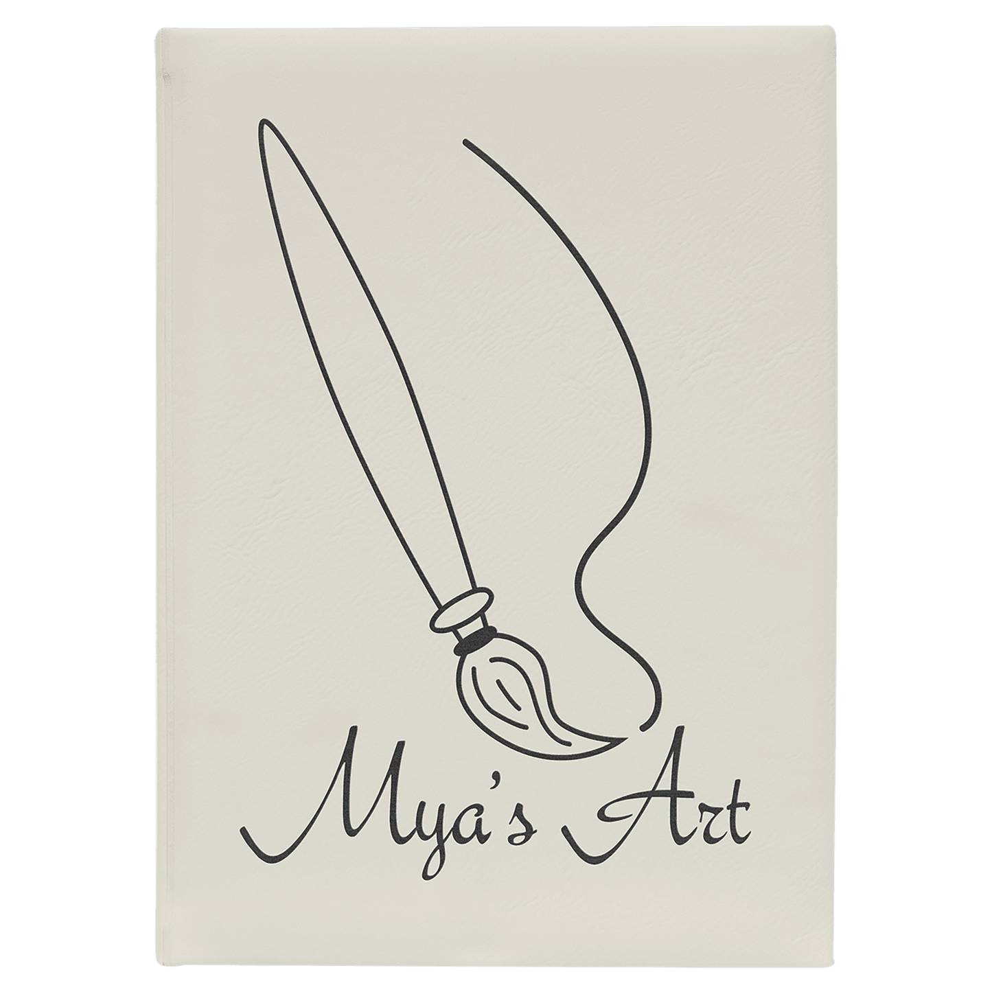 Personalized White Sketch Book with White Unlined Paper - Leatherette