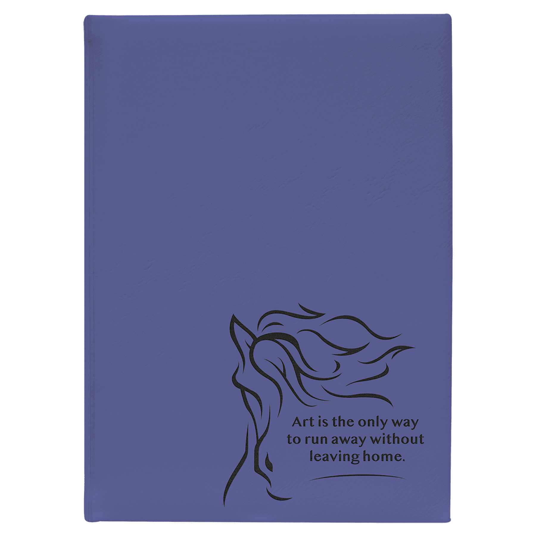 Personalized Purple Sketch Book with White Unlined Paper - Leatherette