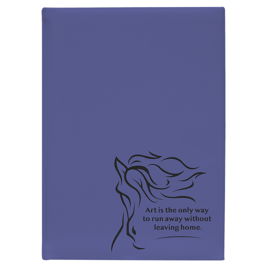 Personalized Purple Sketch Book with White Unlined Paper - Leatherette