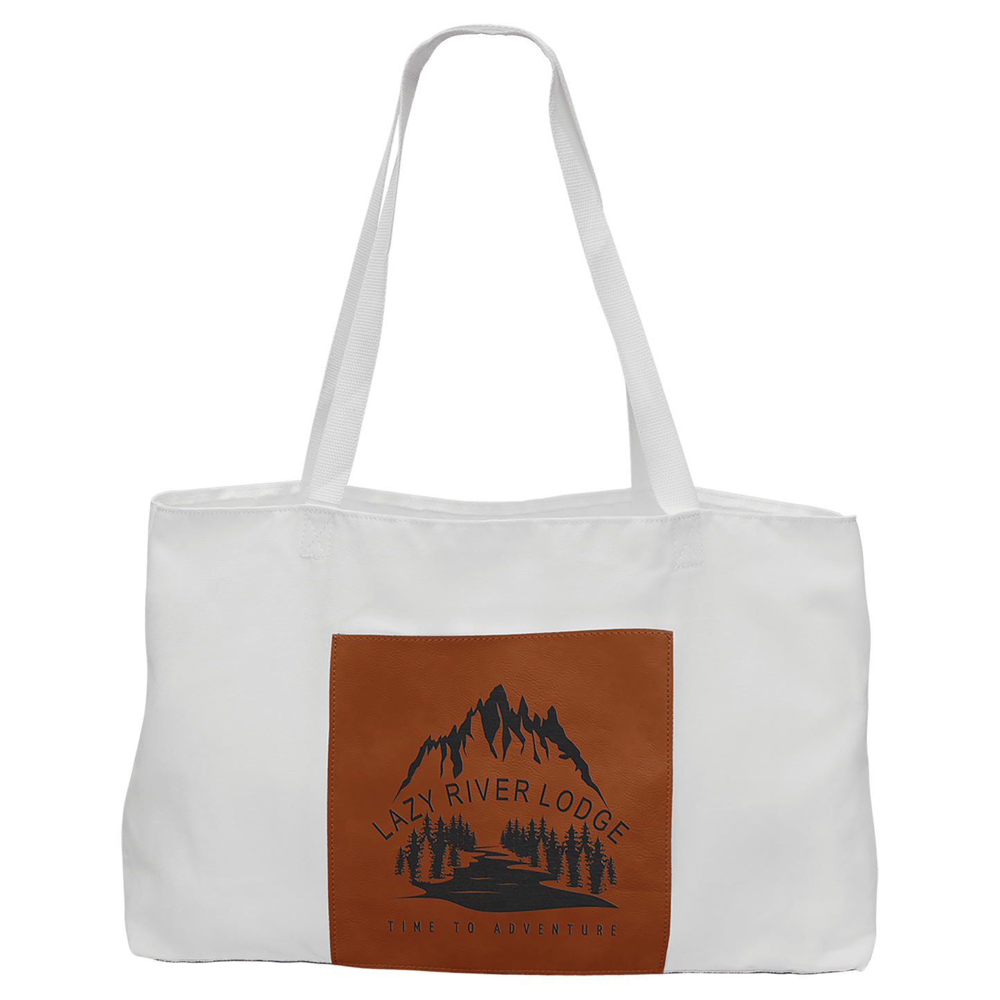Personalized Rawhide Leatherette and Canvas Tote Bag