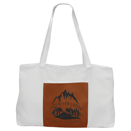 Personalized Rawhide Leatherette and Canvas Tote Bag