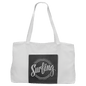 Personalized Black/Silver Leatherette and Canvas Tote Bag