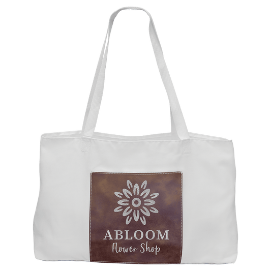 Personalized Rustic/Silver Leatherette and Canvas Tote Bag