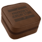 Personalized Dark Brown Leatherette Travel Jewelry Box