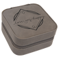 Personalized Gray Leatherette Travel Jewelry Box