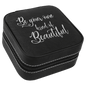 Personalized Black/Silver Leatherette Travel Jewelry Box