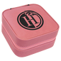 Personalized Pink Leatherette Travel Jewelry Box