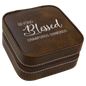 Personalized Rustic/Silver Leatherette Travel Jewelry Box