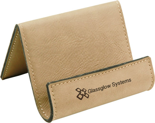 Personalized Light Brown Leatherette Holder/Easel - Leatherette