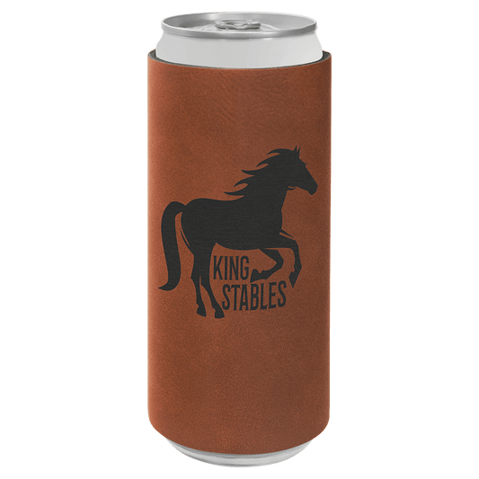 Custom Rawhide Leatherette Slim Beverage Holder - Leatherette