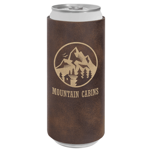 Custom Rustic/Gold Leatherette Slim Beverage Holder - Leatherette