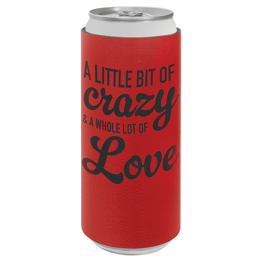 Custom Red Leatherette Slim Beverage Holder - Leatherette