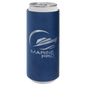 Custom Blue/Silver Leatherette Slim Beverage Holder - Leatherette