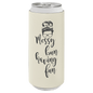 Custom White Leatherette Slim Beverage Holder - Leatherette