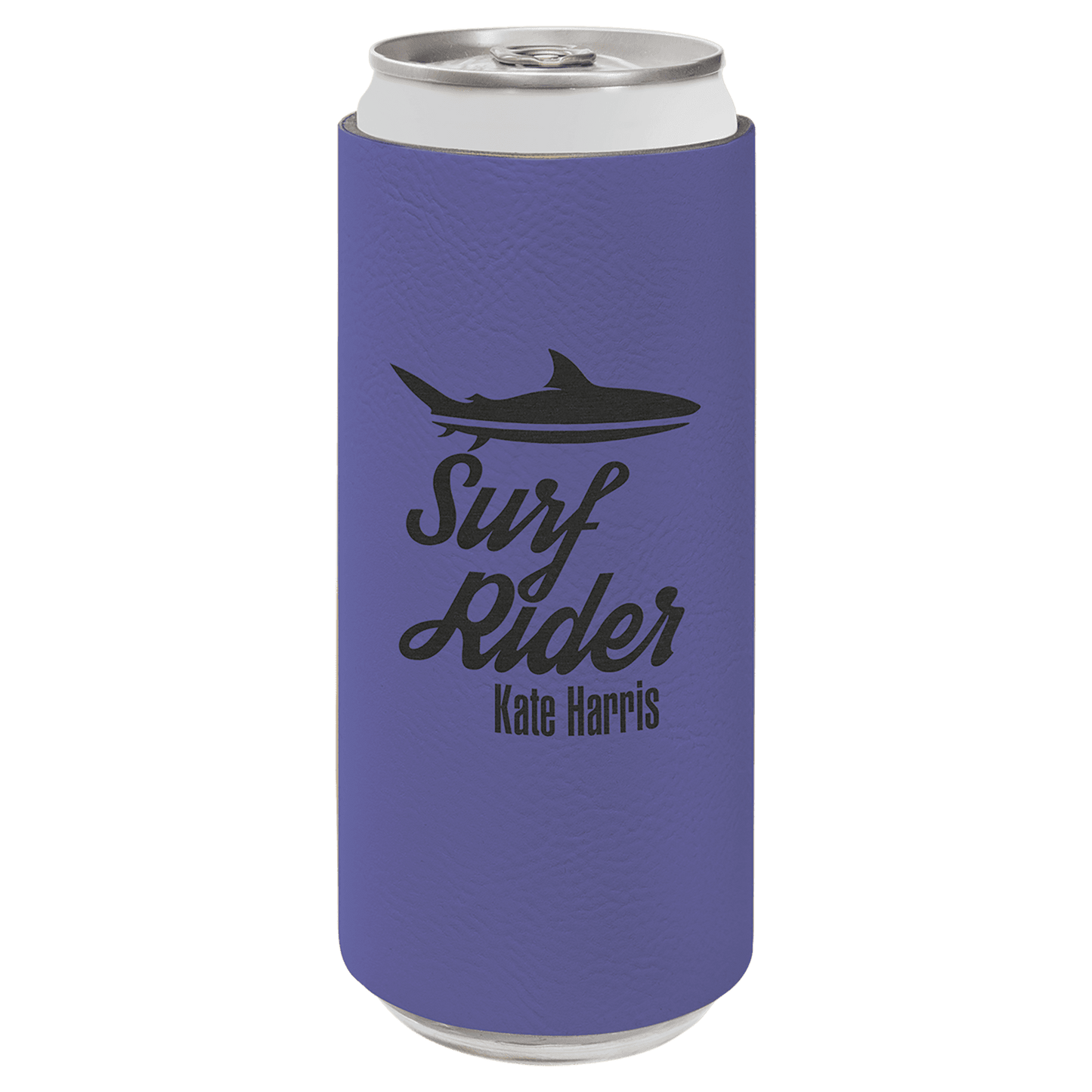 Custom Purple Leatherette Slim Beverage Holder - Leatherette