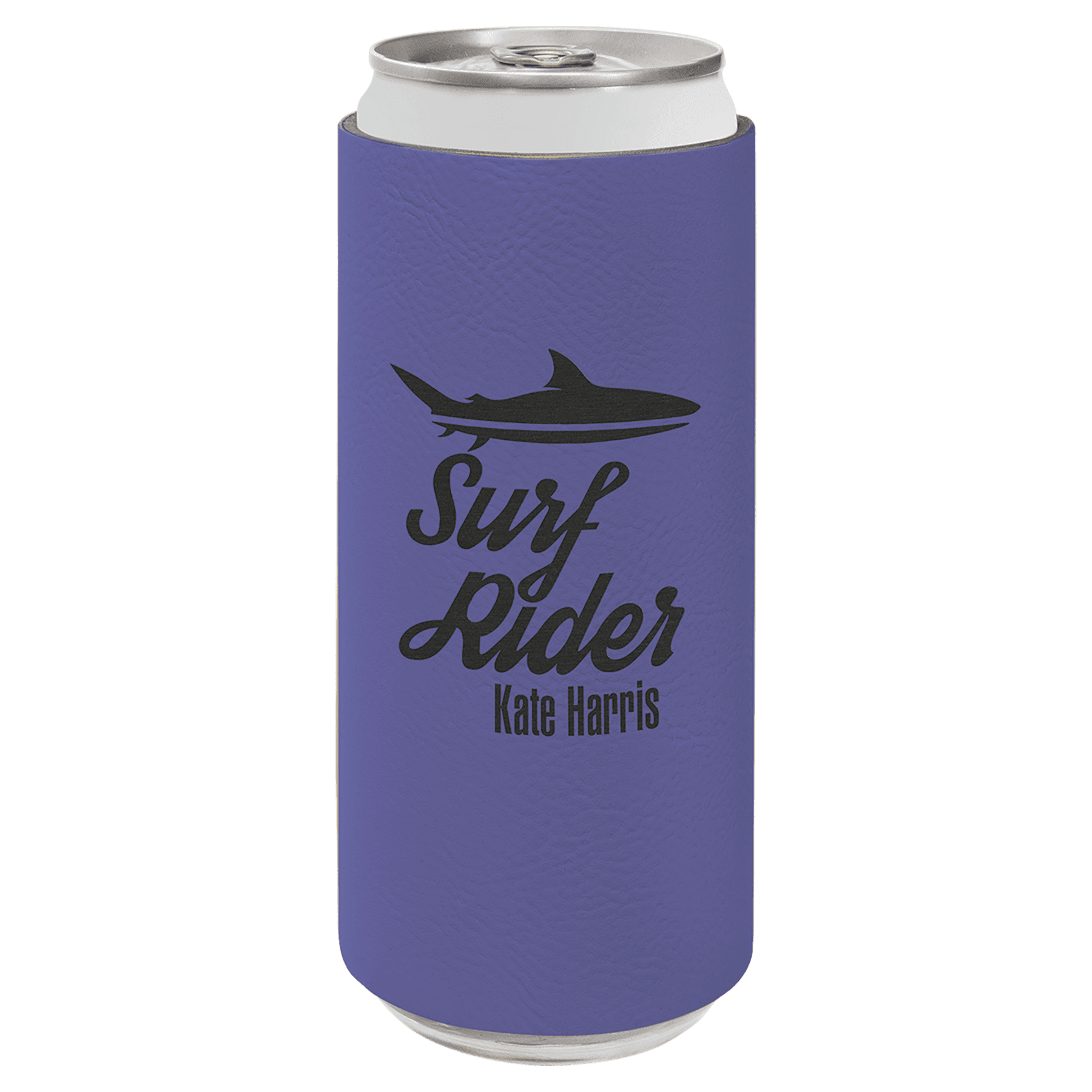 Custom Purple Leatherette Slim Beverage Holder - Leatherette