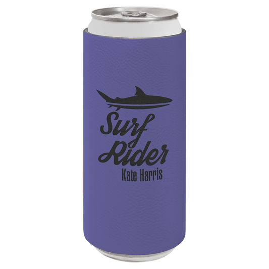 Custom Purple Leatherette Slim Beverage Holder - Leatherette