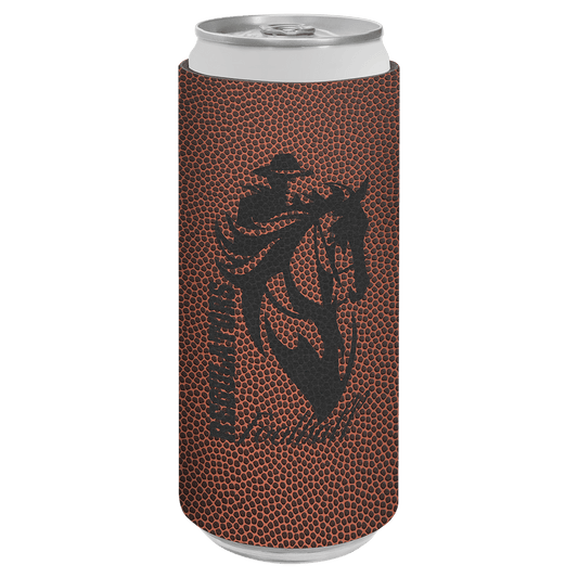 Custom Football Leatherette Slim Beverage Holder - Leatherette