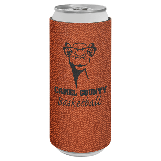 Custom Basketball Leatherette Slim Beverage Holder - Leatherette