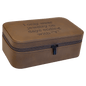 Personalized Dark Brown Large Leatherette Jewelry Box