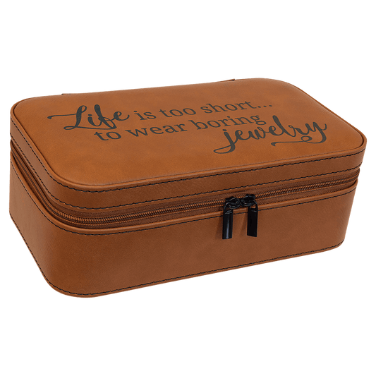 Personalized Rawhide Large Leatherette Jewelry Box