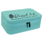 Personalized Teal Large Leatherette Jewelry Box
