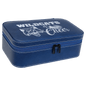 Personalized Blue/Silver Large Leatherette Jewelry Box
