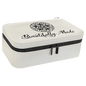 Personalized White Large Leatherette Jewelry Box