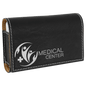 Personalized Black/Silver Lasered Leatherette Pill Box with Separate Adjustable Containers
