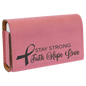 Personalized Pink Lasered Leatherette Pill Box with Separate Adjustable Containers