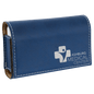 Personalized Blue/Silver Lasered Leatherette Pill Box with Separate Adjustable Containers