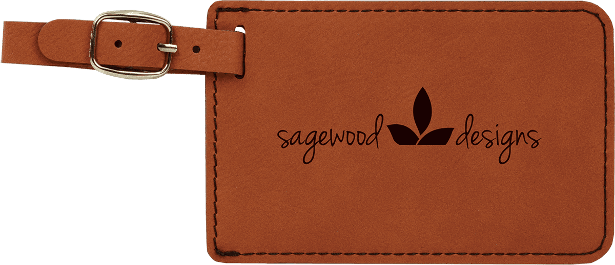 Personalized Rawhide Leatherette Luggage Tag - Leatherette
