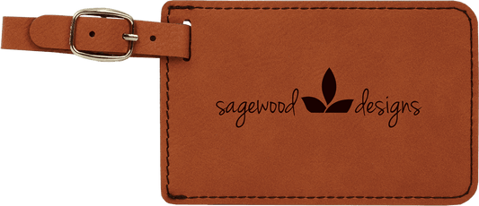 Personalized Rawhide Leatherette Luggage Tag - Leatherette