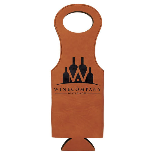 Custom Rawhide Leatherette Wine Bag - Leatherette