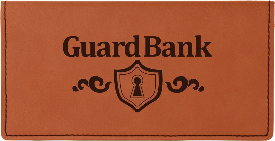 Personalized Rawhide Leatherette Checkbook Cover - Leatherette